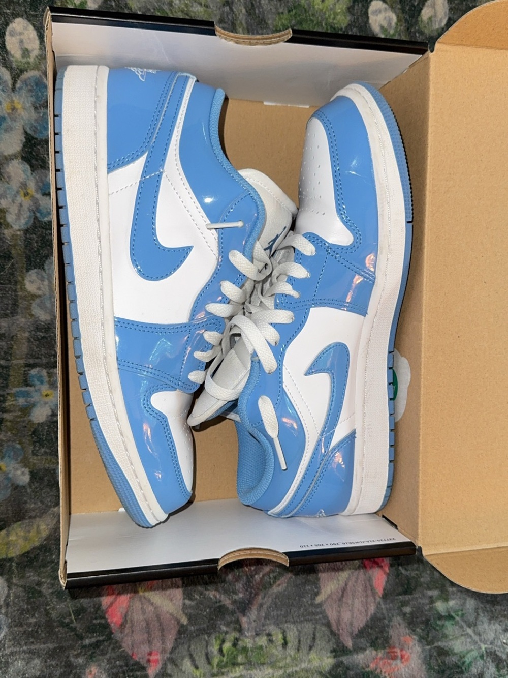 Jordan Low-Top Sneakers in White and Light Blue